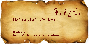 Holzapfel Ákos névjegykártya